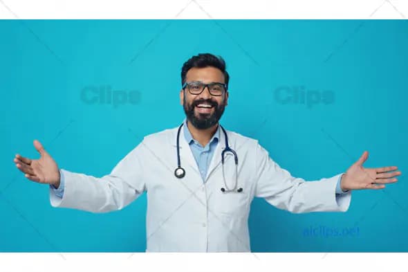 Smiling Doctor with Open Arms