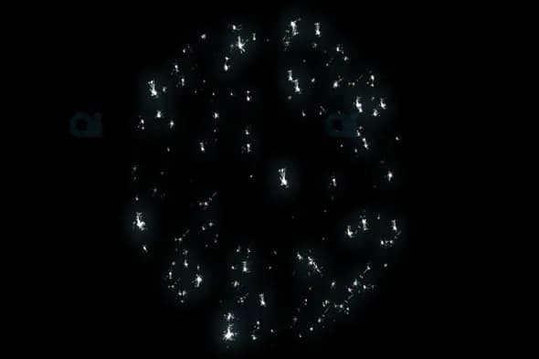 Glowing Particle Ring on Black Background