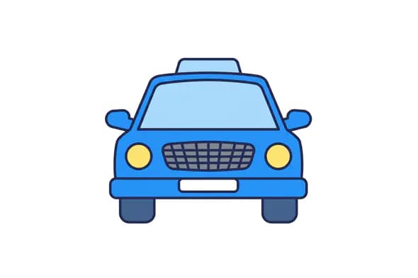 Vibrant Blue Taxi Icon