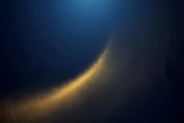 Elegant Golden Curve Illuminating Deep Blue Background