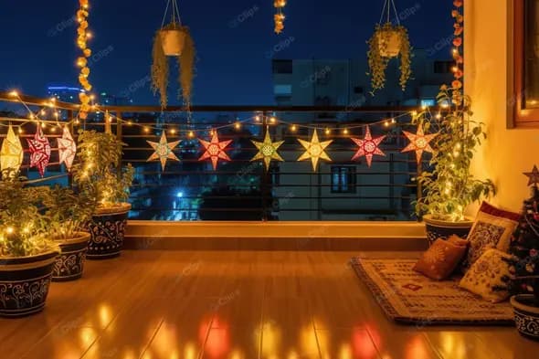 Cozy Urban Balcony Celebration
