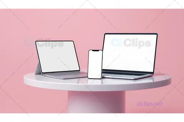 Mockup of Laptop, Tablet, and Smartphone