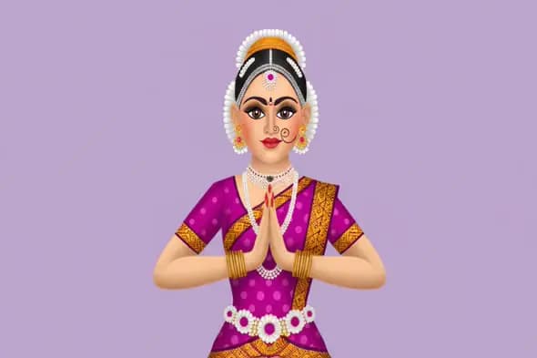 Elegant Indian Classical Dancer Animation