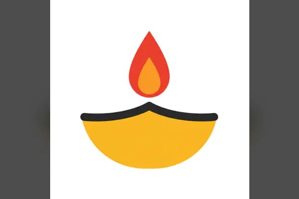 Simplified Diya Flame Icon