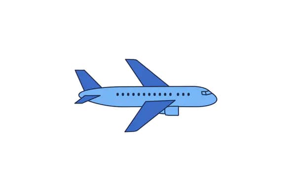 Blue Passenger Jet Icon