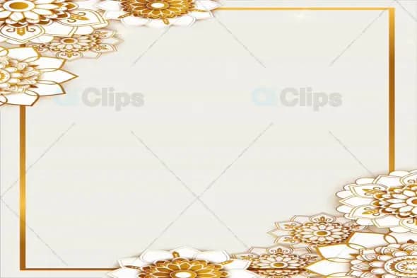 Golden Mandala Border Frame on Cream Background