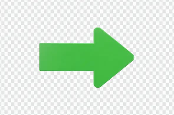 Bright Green Right Arrow Direction Symbol PNG