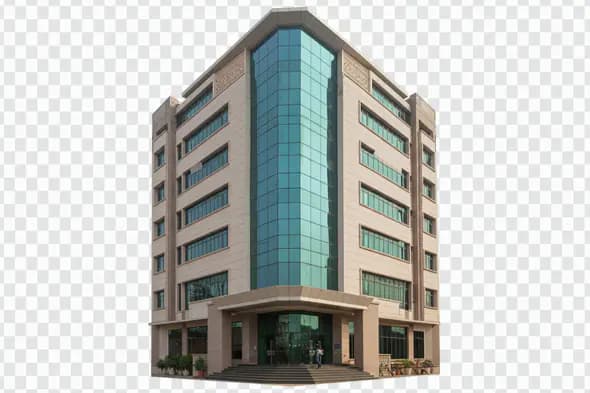 Modern Corporate Office Building with Glass Facade PNG