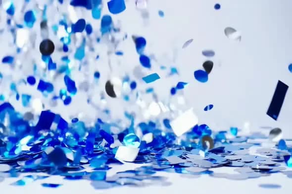 Mesmerizing Blue Confetti Explosion Celebration Backdrop Scene