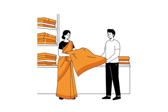 Textile Shop Customer Service Vector