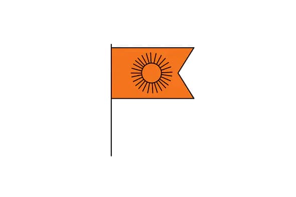 Sunburst Flag Vector Icon