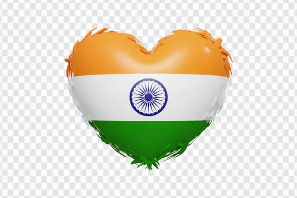 Indian Flag Heart Patriotic Symbol PNG Clipart