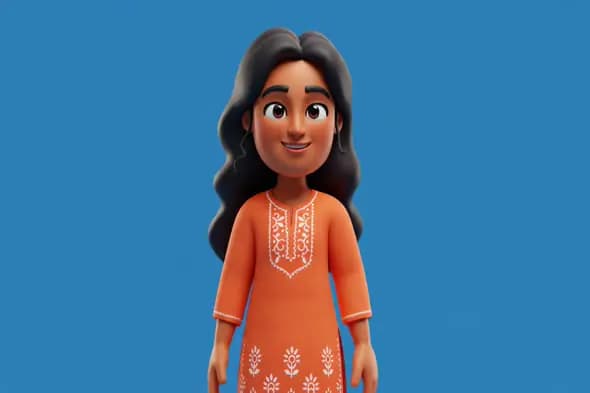 Charming 3D Indian Girl Character