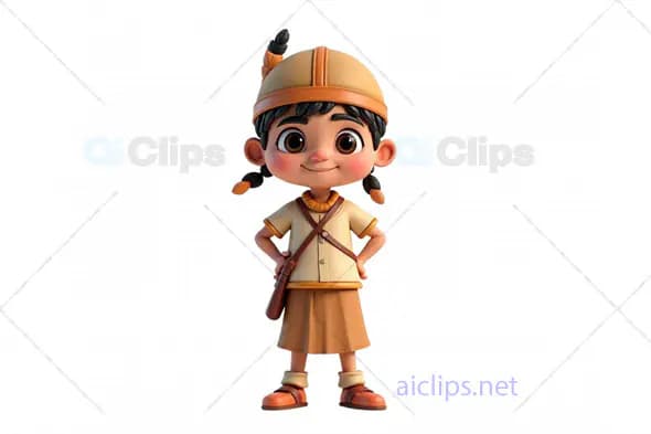 3D Animated Girl Scout Character