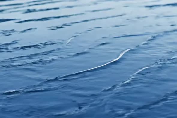 Calm Ocean Surface Ripple Effect in Blue Light