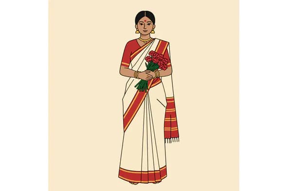 South Indian Saree Vector Art