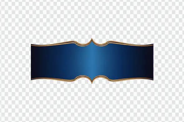 Regal Blue Gold Trimmed Banner PNG Clipart