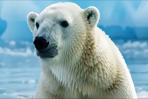Majestic Polar Bear in Arctic Landscape Close-Up