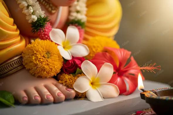 Ganesha Worship Floral Offering