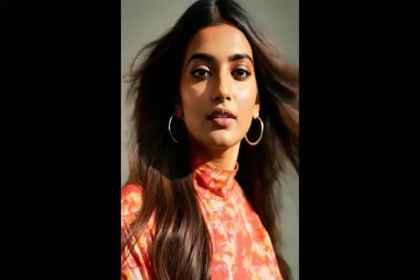 Confident Woman with Flowing Hair