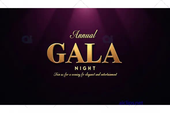 Elegant Annual Gala Night Invitation – Golden Lettering on Luxurious Background