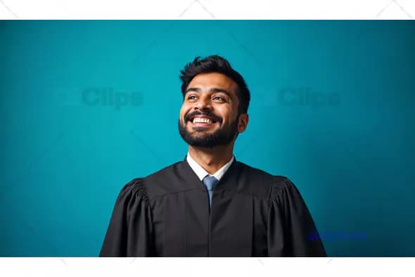 Proud Graduate in Cap and Gown
