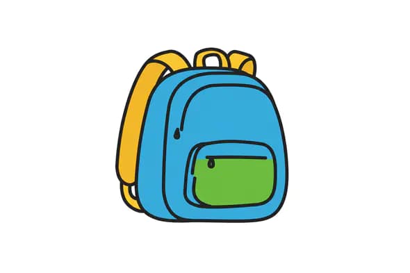 Vibrant Tri-Color Backpack Vector