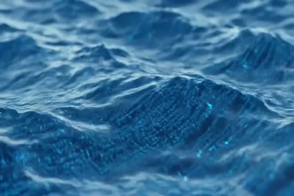 Deep Blue Ocean Waves in Macro Detail