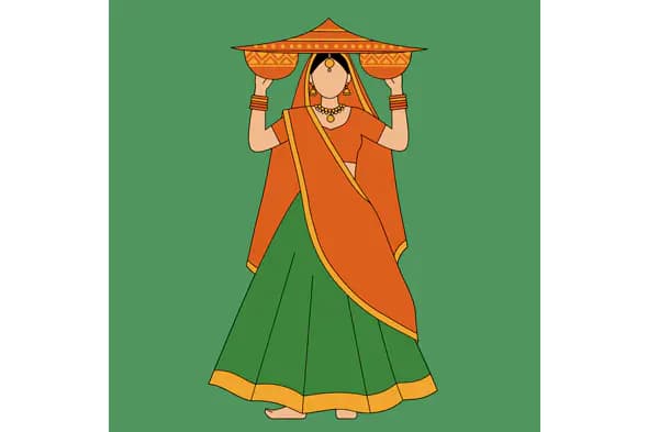 Stylized Indian Woman Vector
