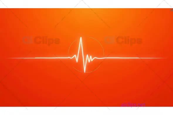 Heartbeat Pulse Line on Vibrant Orange Background