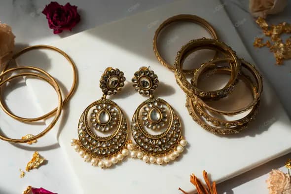Elegant Indian Jewelry Flatlay