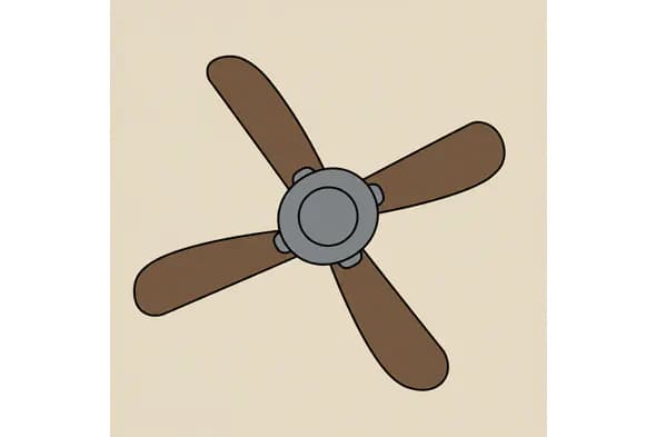 Stylized Ceiling Fan Vector