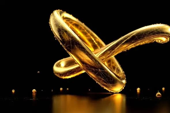 Luxurious Golden Liquid Rings in Dynamic Cross Formation