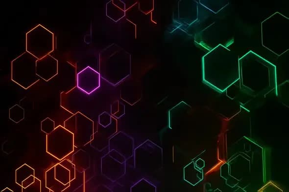 Vibrant Neon Hexagon Pattern Background Animation Showcase