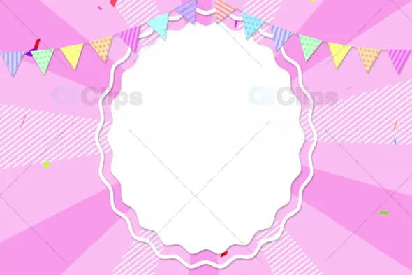Festive Pink Party Background with Bunting