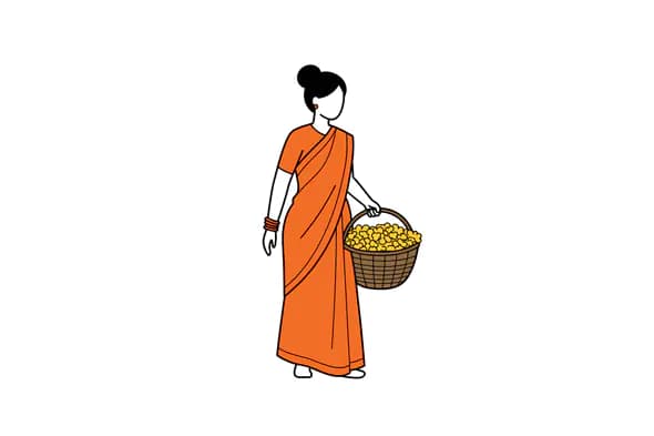 Indian Fruit Vendor Vector