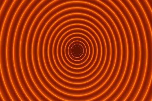 Pulsating Orange Concentric Rings