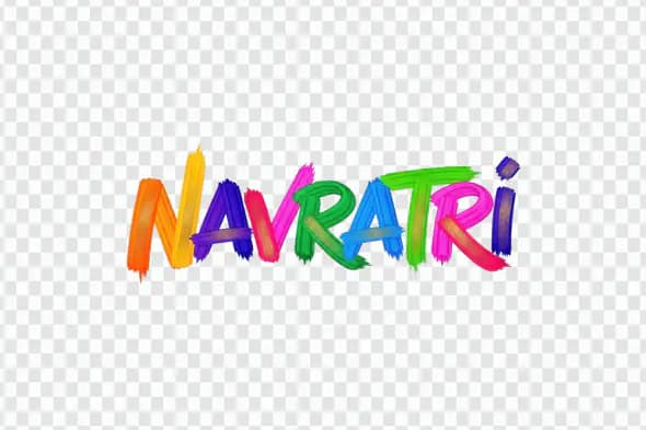 Vibrant Navratri Text Art Festive Indian Celebration Graphics