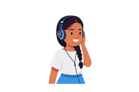 Audio Enthusiast Girl Vector