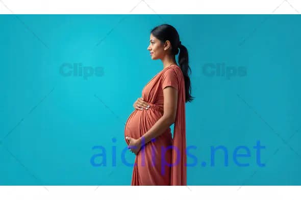 Pregnant Woman in Traditional Dress