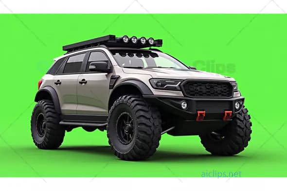 Off-Road SUV with Green Screen Background