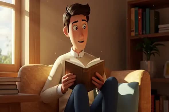 Animated Reader in Cozy Library