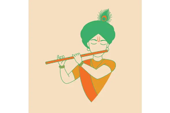 Minimalist Krishna Vector Art