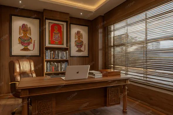 Luxurious Indian-Inspired Home Office