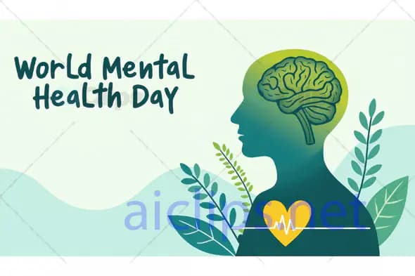 World Mental Health Day Concept Illustration