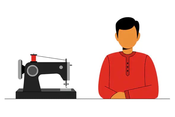 Indian Tailor Vector Illustration