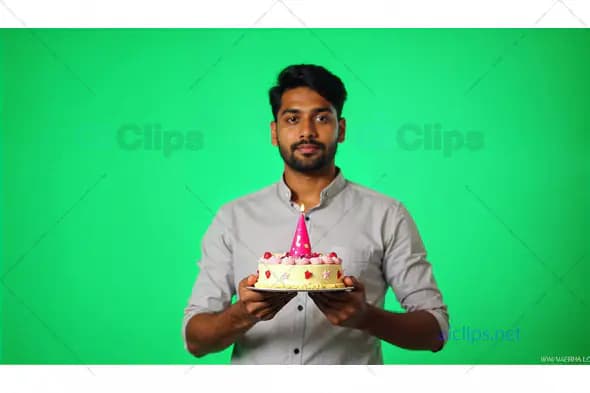 Man Holding Birthday Cake