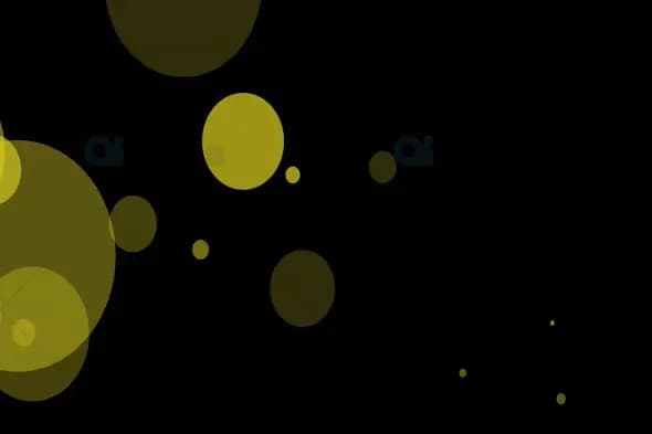 Floating Yellow Bokeh Circles on Black Background