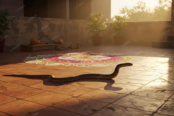 Serpent on Sun-Drenched Patio