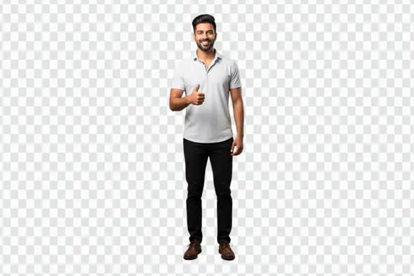 Confident Young Indian Man Showing Thumbs Up PNG Clipart